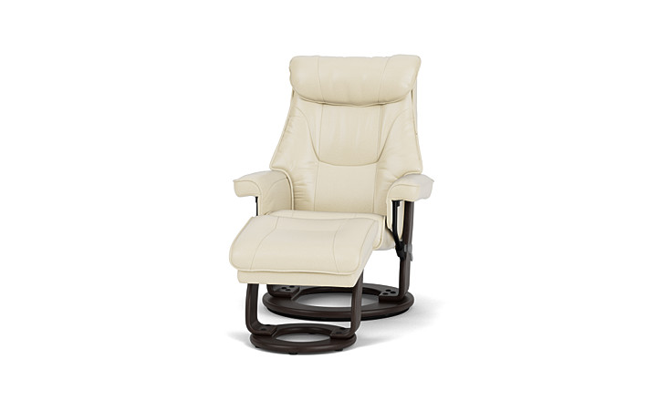 Orebro leather recliner chair and outlet footstool
